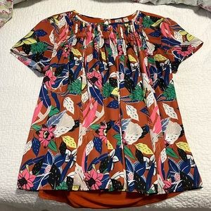 Beautiful silky, colorful Anthropologie blouse - like new